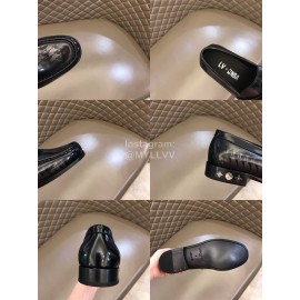 LV Calf Leather Letter Buckle Casual Loafers For Men