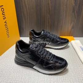 LV Black Calf Leather Casual Lace Up Shoes For Men 