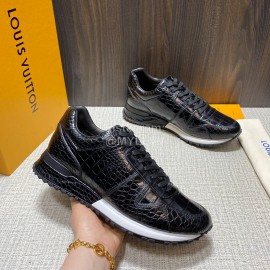 LV Black Calf Leather Casual Lace Up Shoes For Men 