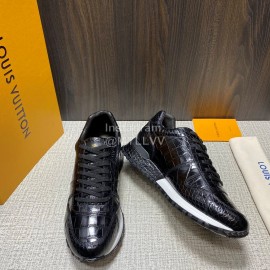 LV Black Calf Leather Casual Lace Up Shoes For Men 