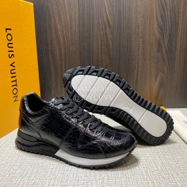 LV Black Calf Leather Casual Lace Up Shoes For Men 