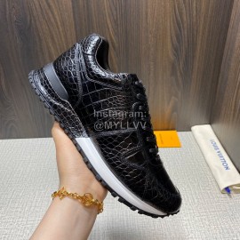 LV Black Calf Leather Casual Lace Up Shoes For Men 