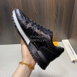 LV Black Calf Leather Casual Lace Up Shoes For Men 