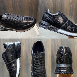 LV Black Calf Leather Casual Lace Up Shoes For Men 