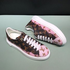 LV Tie-Dyed Monogram Cowhide Sneakers For Men And Women Coffee