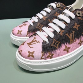 LV Tie-Dyed Monogram Cowhide Sneakers For Men And Women Coffee