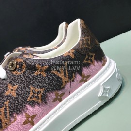 LV Tie-Dyed Monogram Cowhide Sneakers For Men And Women Coffee