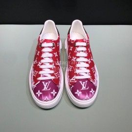 LV Tie-Dyed Monogram Cowhide Sneakers For Men And Women Red