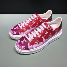 LV Tie-Dyed Monogram Cowhide Sneakers For Men And Women Red