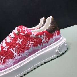 LV Tie-Dyed Monogram Cowhide Sneakers For Men And Women Red