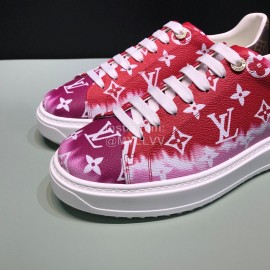 LV Tie-Dyed Monogram Cowhide Sneakers For Men And Women Red