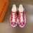 LV Tie-Dyed Monogram Cowhide Thick Soled Sneakers For Men And Women Red
