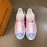 LV Tie-Dyed Monogram Cowhide Thick Soled Sneakers For Men And Women Pink