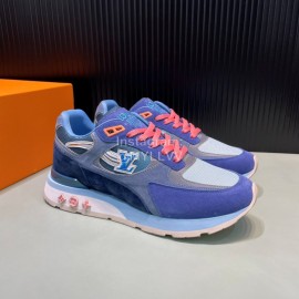 LV Suede Mesh Sneakers For Men Blue