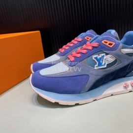 LV Suede Mesh Sneakers For Men Blue