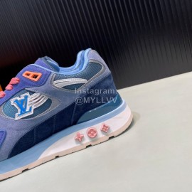 LV Suede Mesh Sneakers For Men Blue
