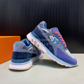 LV Suede Mesh Sneakers For Men Blue