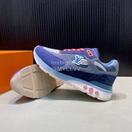 LV Suede Mesh Sneakers For Men Blue