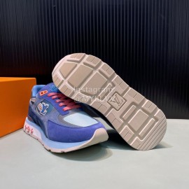 LV Suede Mesh Sneakers For Men Blue