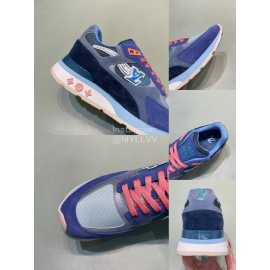 LV Suede Mesh Sneakers For Men Blue