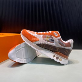 LV Suede Mesh Sneakers For Men Orange