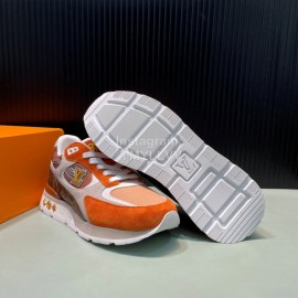 LV Suede Mesh Sneakers For Men Orange