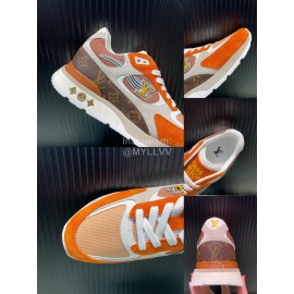 LV Suede Mesh Sneakers For Men Orange