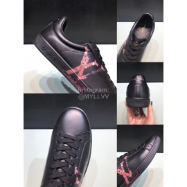 LV Summer Printed Casual Sneakers For Men Black