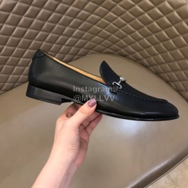 LV Cowhide Hardware Buckle Loafers For Men Black