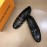 LV Black Cowhide Hardware Buckle Loafers For Men