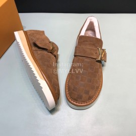 LV Winter Wool Denim Casual Shoes For Men Brown