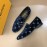 LV VeLVet Cowhide Business Loafers For Men Navy