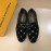 LV VeLVet Cowhide Business Loafers For Men Black