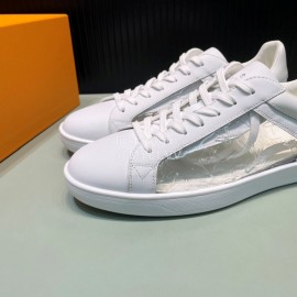 LV Transparent Leather Casual Sneakers For Men White