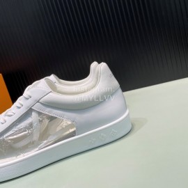 LV Transparent Leather Casual Sneakers For Men White