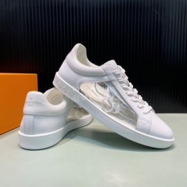 LV Transparent Leather Casual Sneakers For Men White