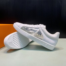 LV Transparent Leather Casual Sneakers For Men White