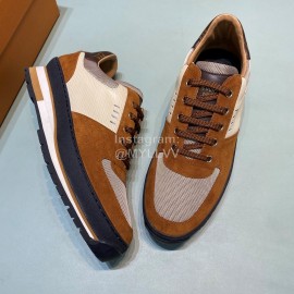 LV Suede Calf Leather Lace Up Shoes For Men Brown