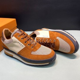 LV Suede Calf Leather Lace Up Shoes For Men Brown