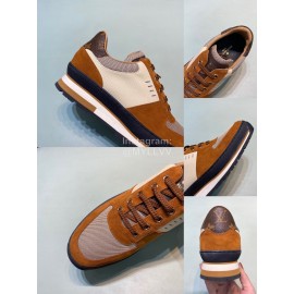 LV Suede Calf Leather Lace Up Shoes For Men Brown