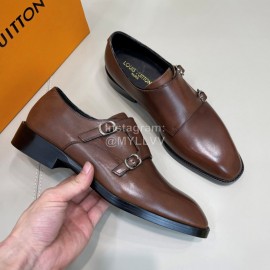 LV Calf Leather Casual Business Shoes For Men Brown