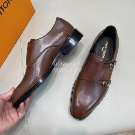 LV Calf Leather Casual Business Shoes For Men Brown