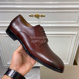 LV Calf Leather Lace Up Business Shoes For Men Brown