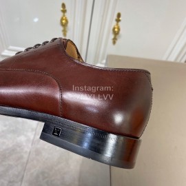 LV Calf Leather Lace Up Business Shoes For Men Brown
