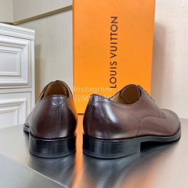 LV Calf Leather Lace Up Business Shoes For Men Brown