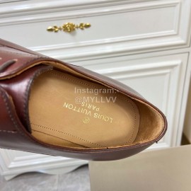 LV Calf Leather Lace Up Business Shoes For Men Brown