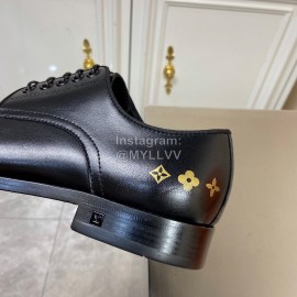 LV Black Calf Leather Lace Up Business Shoes For Men