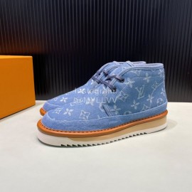 LV Winter Wool Short Boots For Men Blue