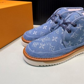 LV Winter Wool Short Boots For Men Blue