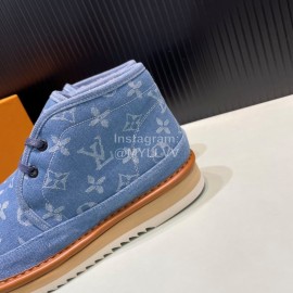 LV Winter Wool Short Boots For Men Blue